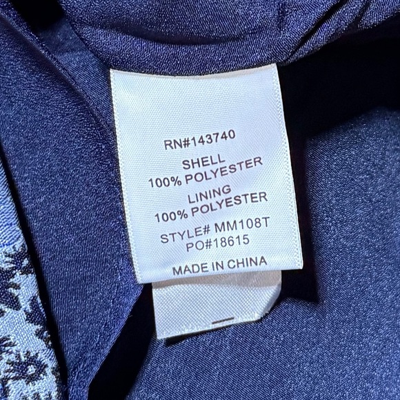 Hyacinth House Priscilla Puff Sleeve Top XS NWT Blue Jacquard Floral Blouse - Picture 10 of 11